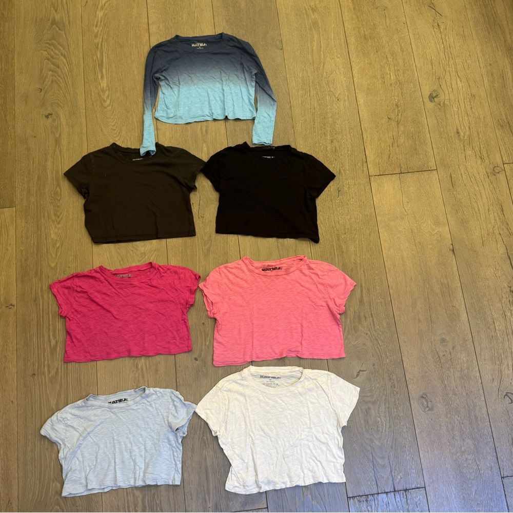 7 Katie J fearless slub tees, kids M